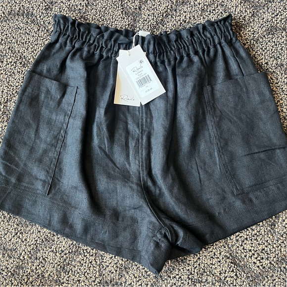 NWT Rails Summer Shorts in black linen - Picture 4 of 8